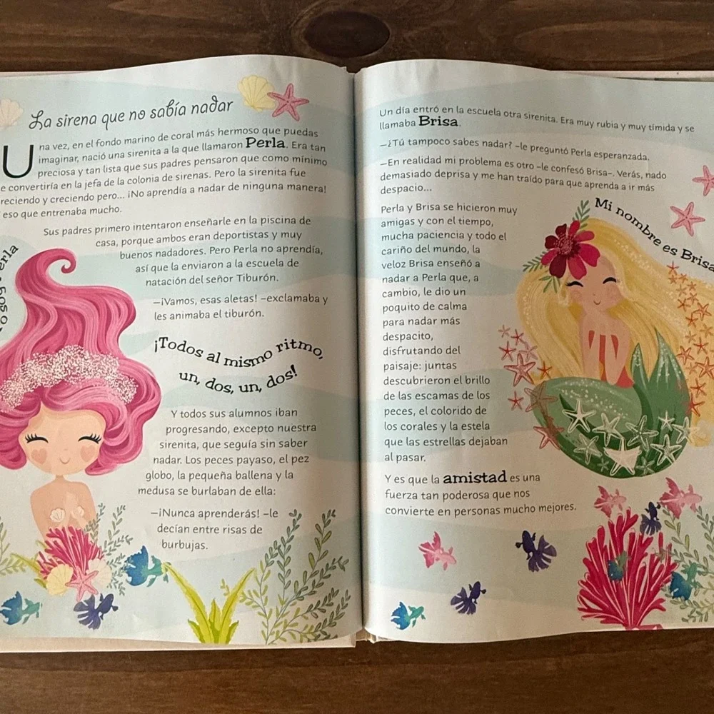 Escuela‎ Magica de Sirenas Hardcover Spanish Activity Book Stories Puzzles Libsa